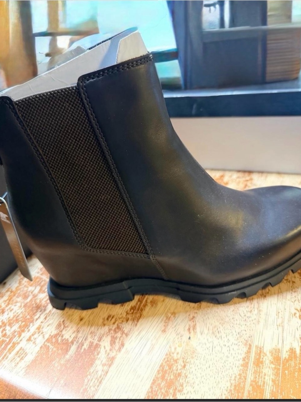 Sorel Black Chelsea Ankle Boots with Lug Sole